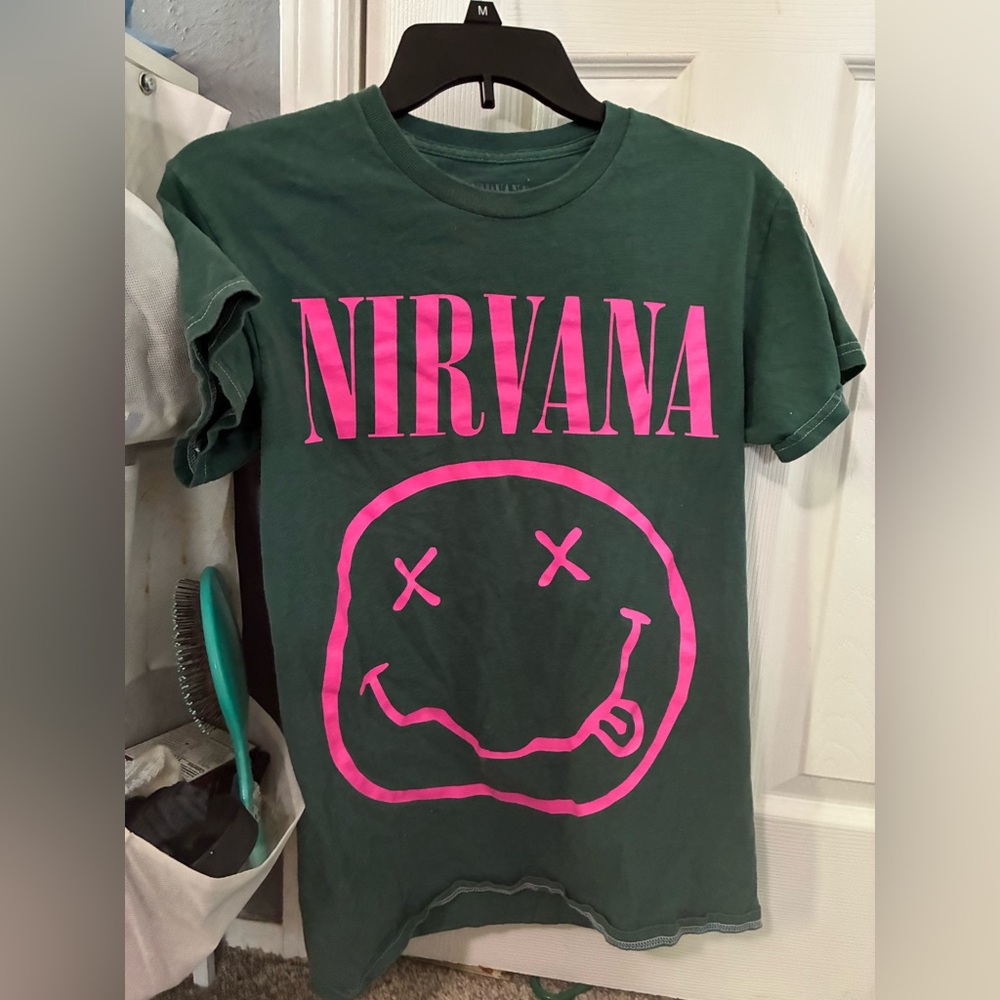 Nirvana Green And Pink Graphic T-Shirt